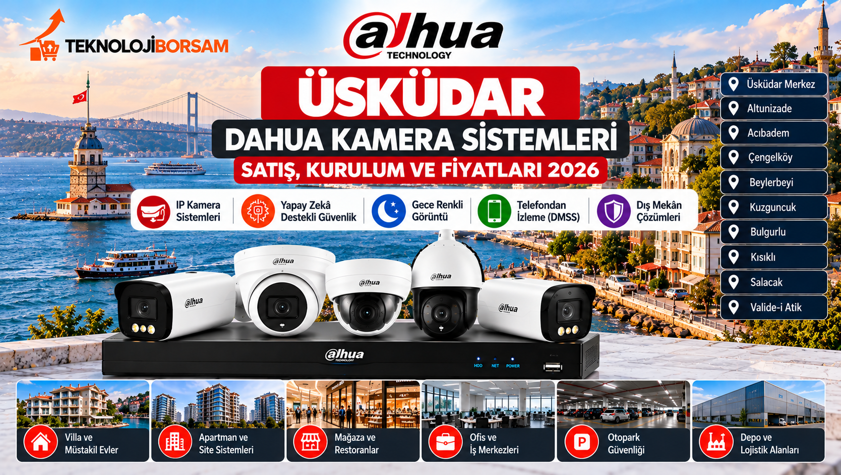 Üsküdar Dahua Kamera Satış, Kurulum ve Fiyatları 2026
